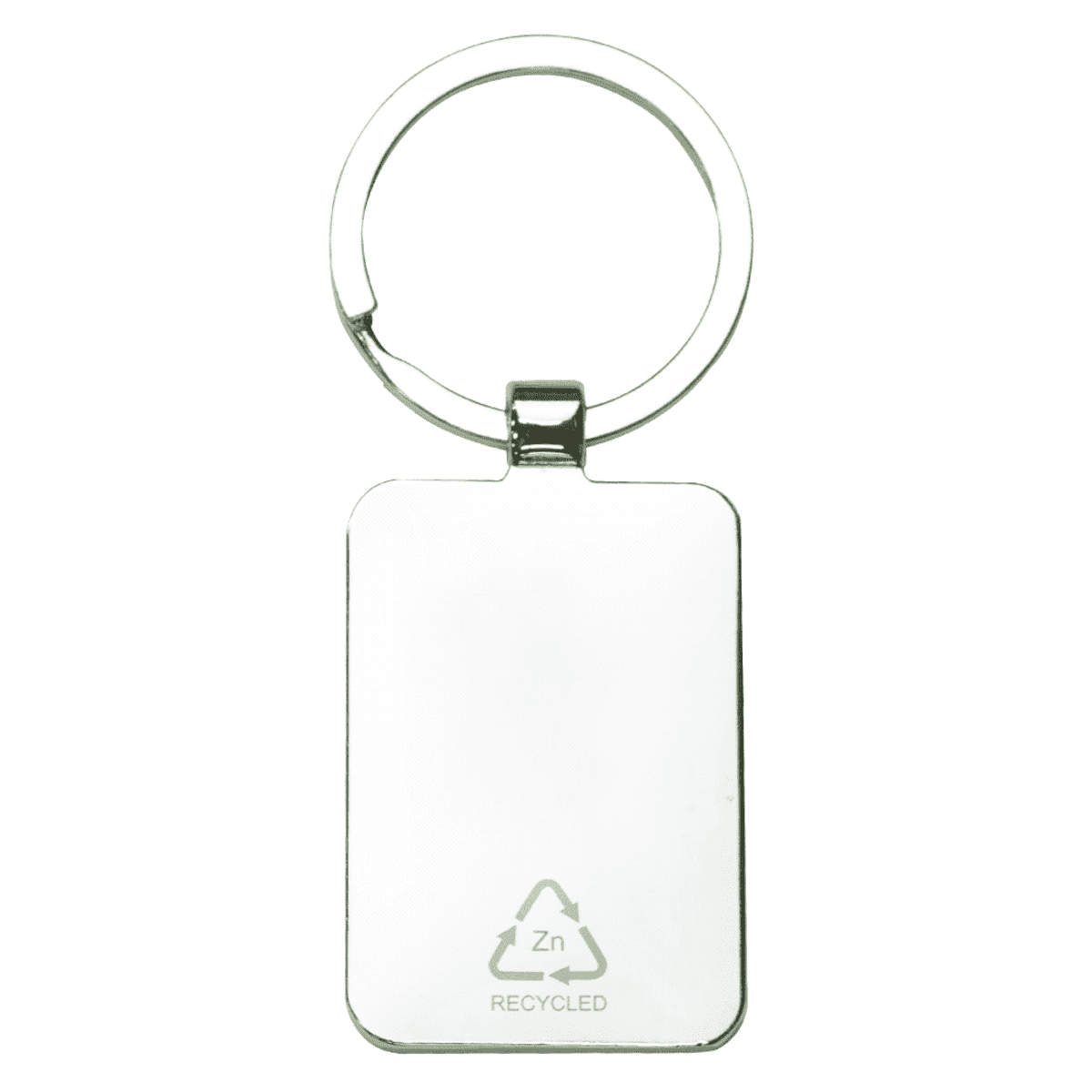 Rectangle Recycled Zinc Alloy Keyring w/ Bamboo