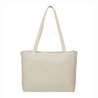 Zippered Cotton Canvas Shopper Tote