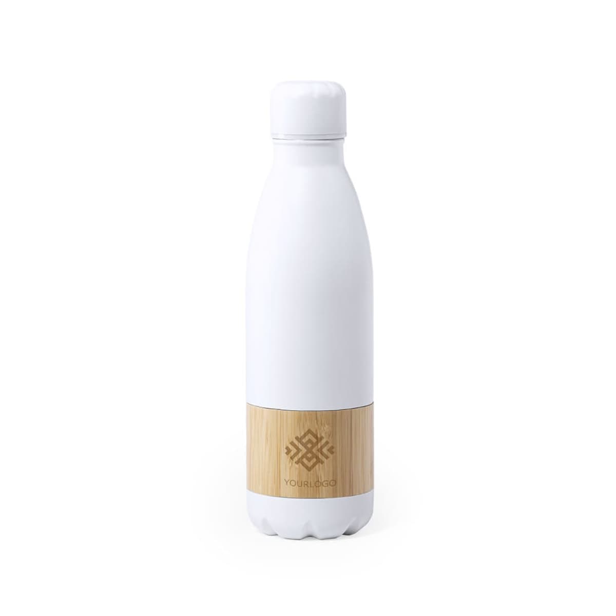 Drink Bottle stainless steel and bamboo band 750ml