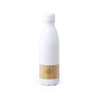 Drink Bottle stainless steel and bamboo band 750ml