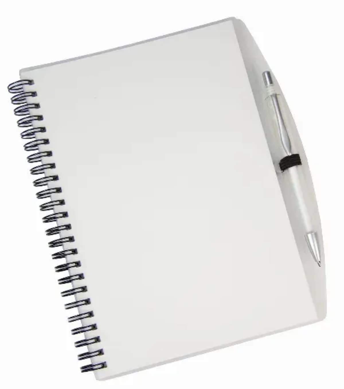 Spiral notebook and pen