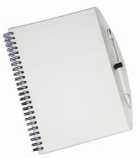 Spiral notebook and pen