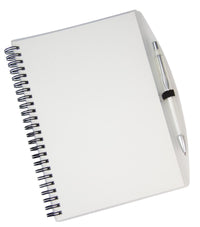 Spiral notebook and pen