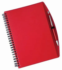 Spiral notebook and pen