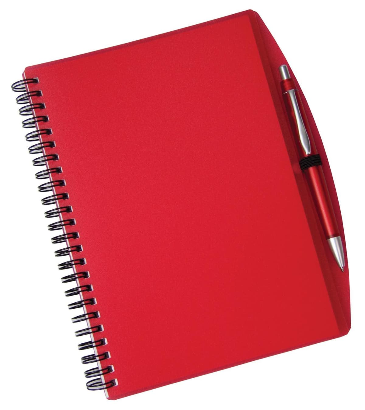 Spiral notebook and pen