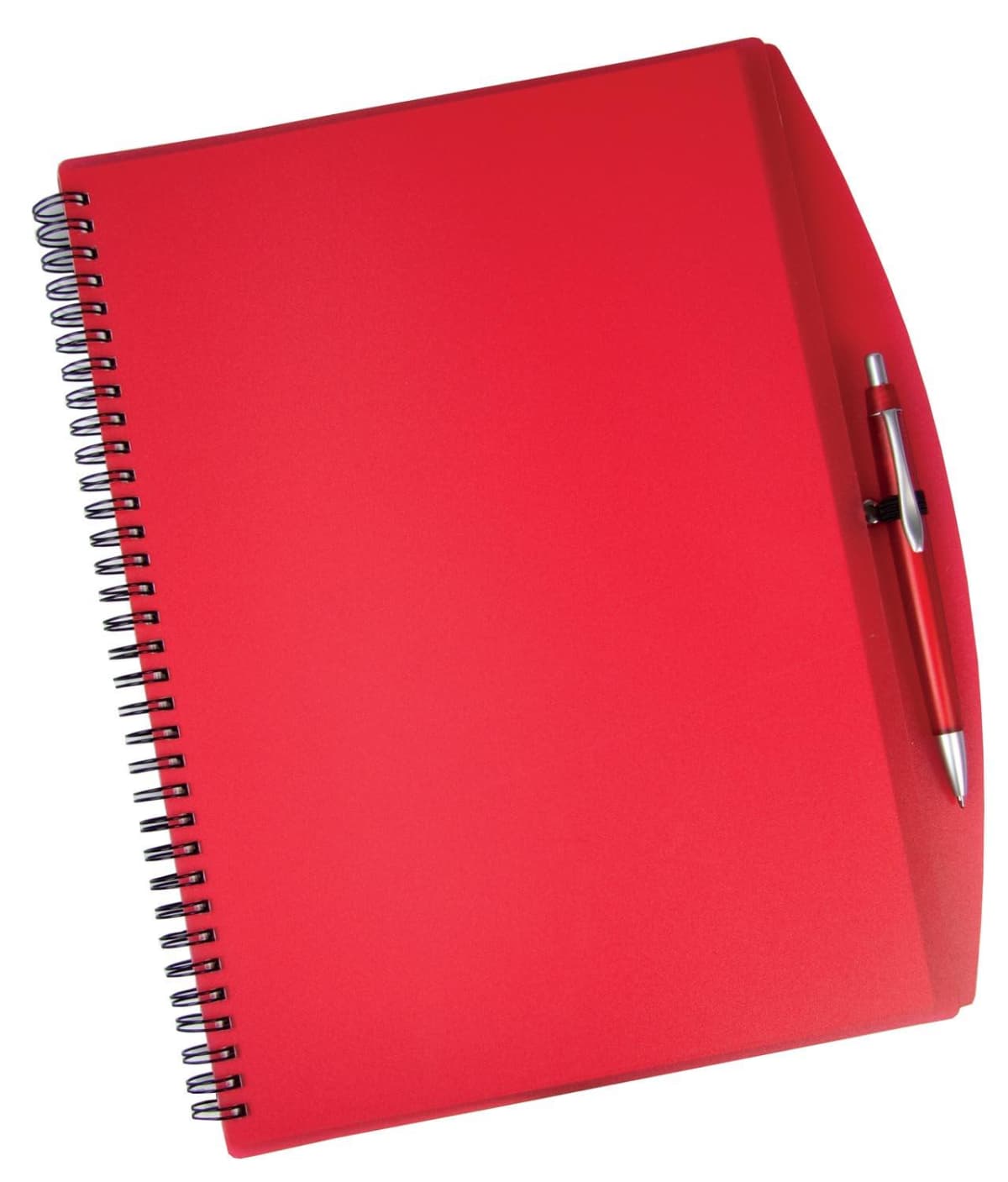 Spiral notebook and pen