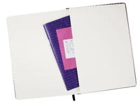 Notebook A5 size 192 creamed lined pages and expandable pocket  with elastic enclosure BEST VALUE NOTEBOOK