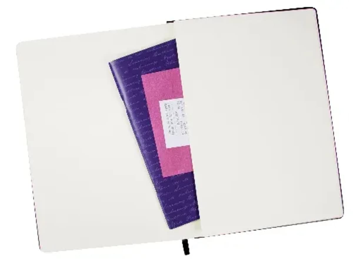 Notebook A6 with 192 cream lined pages and expandable pocket with elastic enclosure BEST VALUE NOTEBOOK