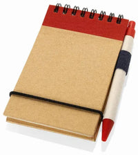 Notebook A6 size made from recycled paper with pen 80 pages