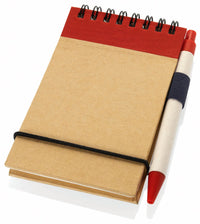 Notebook A6 size made from recycled paper with pen 80 pages