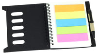 Notebook with Pen & Ruler and sticky note flags