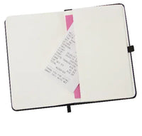 notebook A5 size 160 cream lined pages and internal pocket