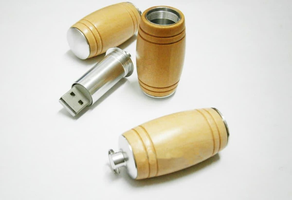 USB Barrel barrel shape with key ring attachment ( Factory Direct MOQ)