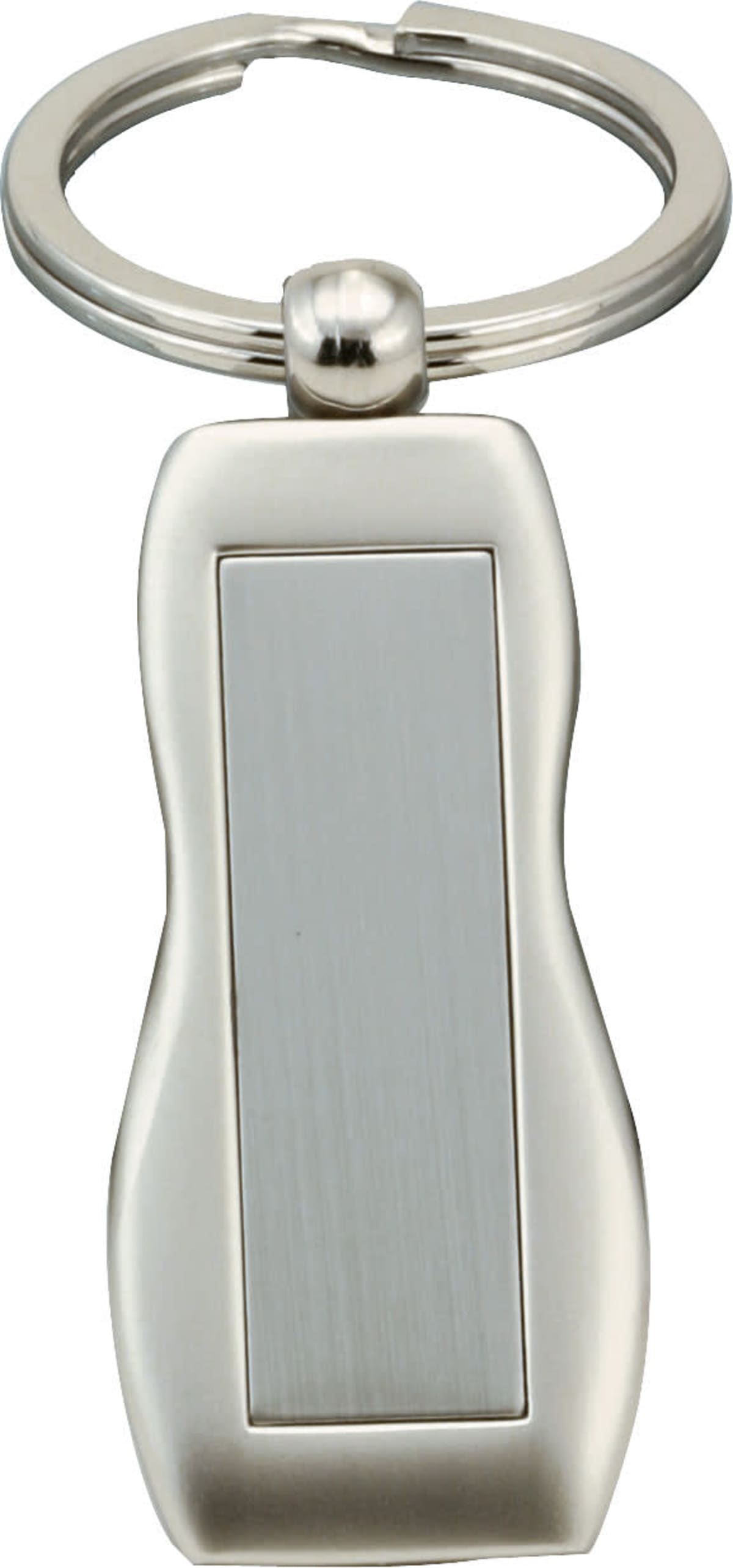 key ring with satin metal inlay