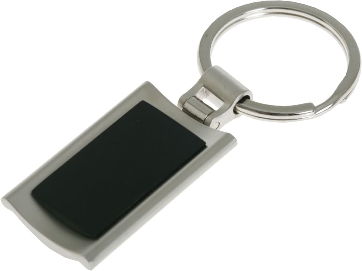 key ring metal with black inlay