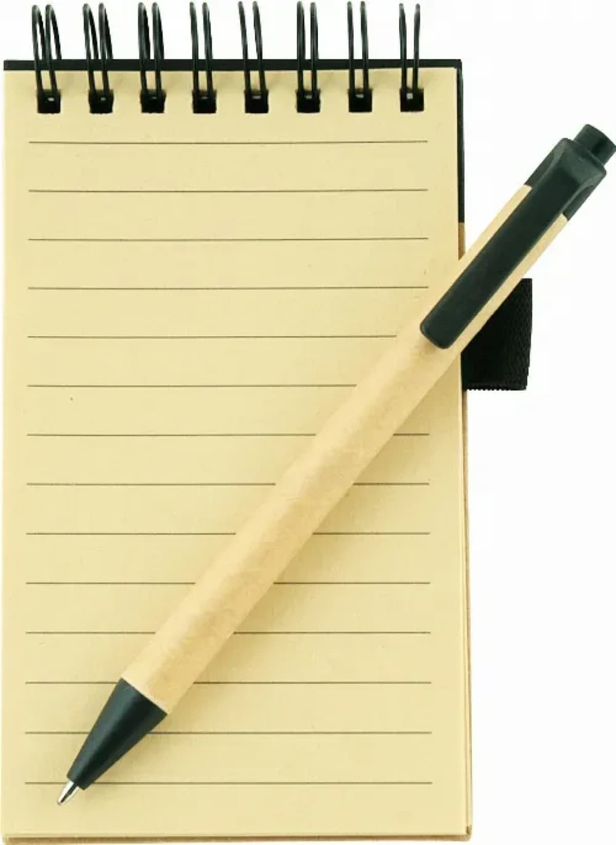 Note book - Pocket size A6 made from recycled paper and matching pen ECO FRIENDLY