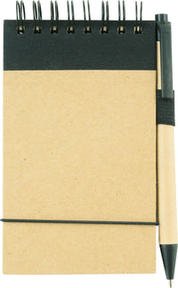 Note book - Pocket size A6 made from recycled paper and matching pen ECO FRIENDLY