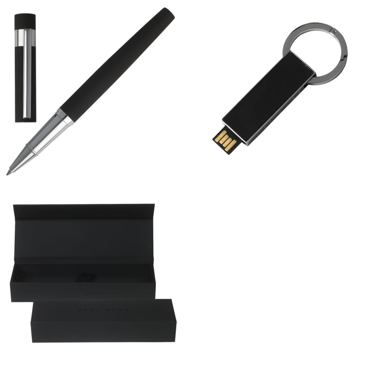 Set Loop Black (rollerball pen & usb stick)