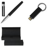 Set Loop Black (rollerball pen & usb stick)