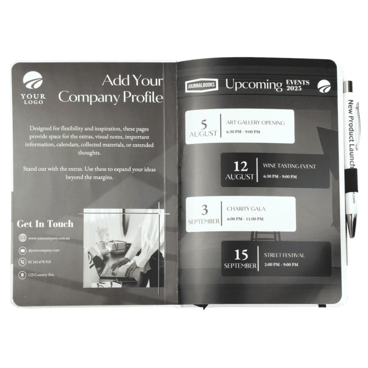 Nova White Bound JournalBook w/ Coloured Accents