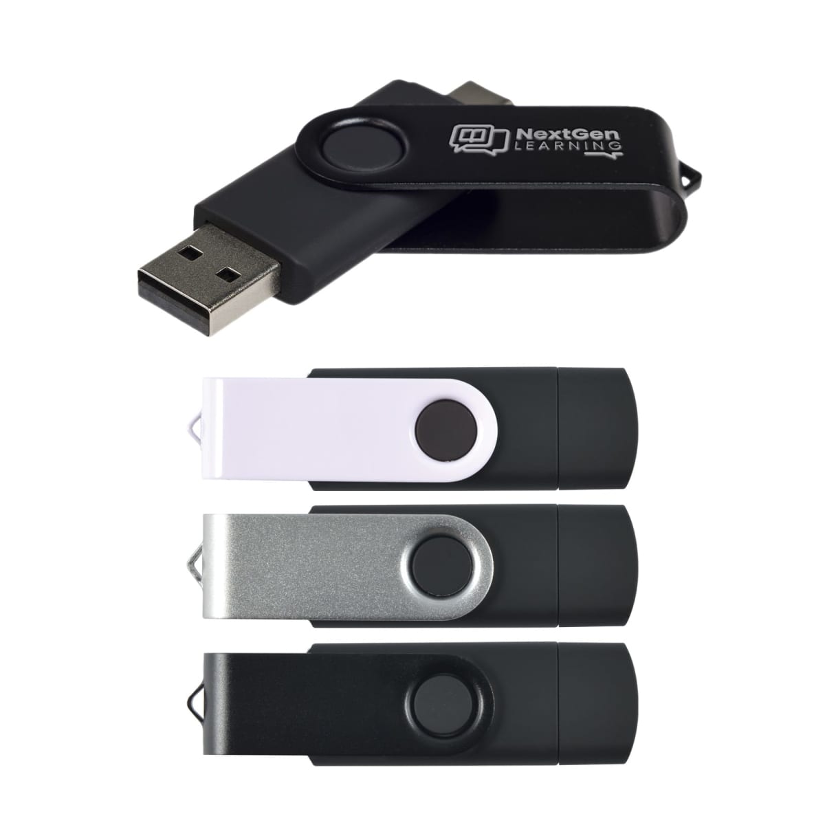 Swivel USB Flash Drive Dual 8GB