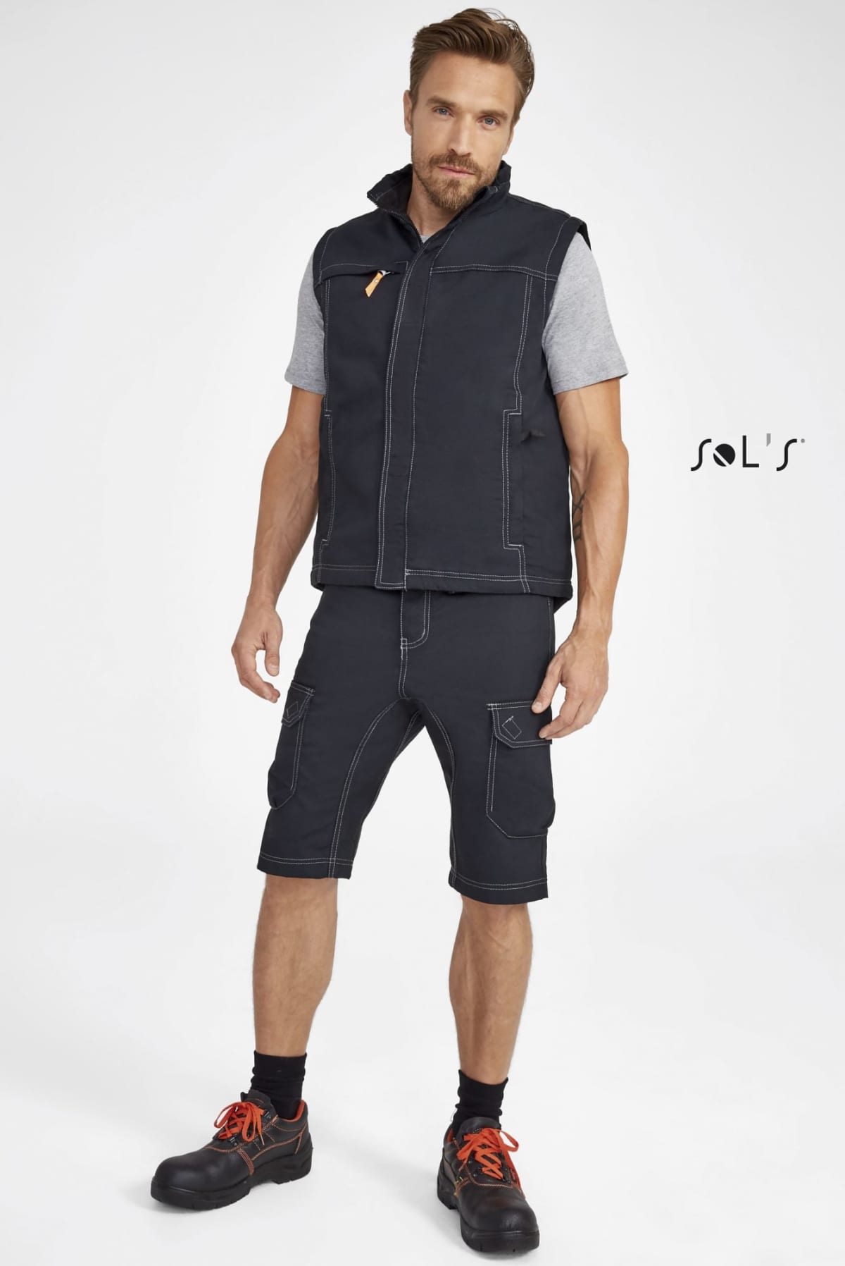 WORKER PRO MEN'S SOLID COLOUR WORKWEAR BODYWARMER