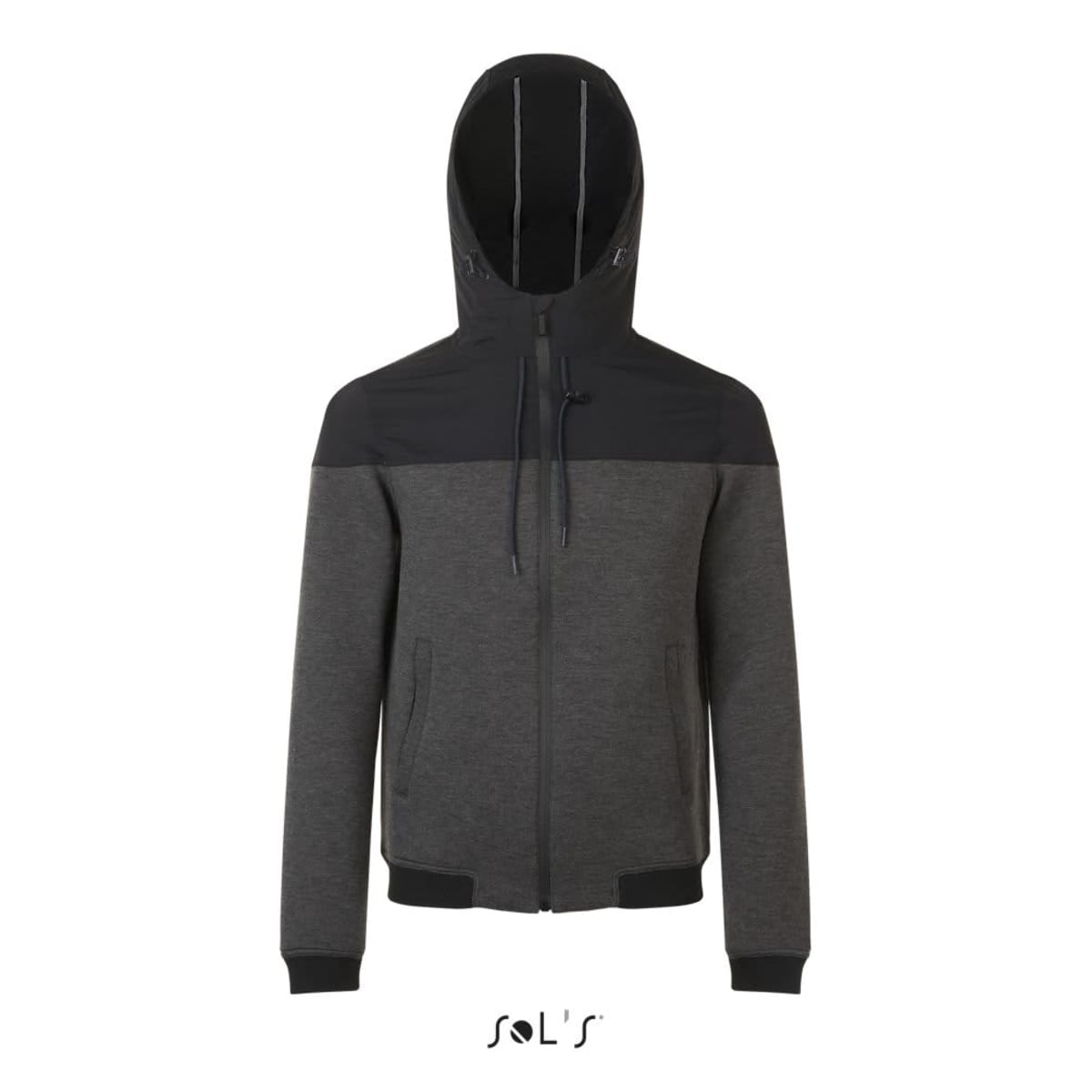 VOLTAGE UNISEX TWO-MATERIAL HOODED JACKET