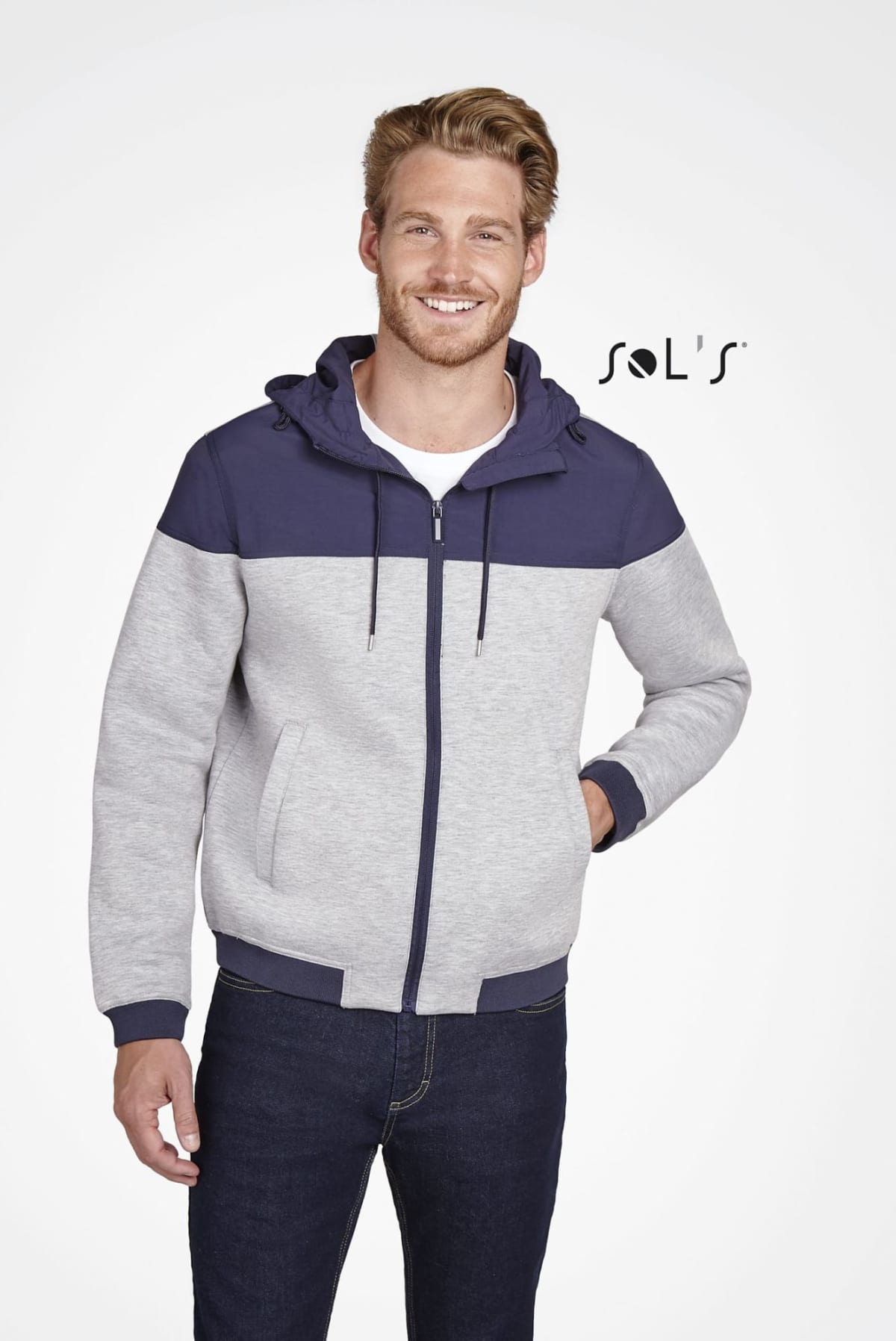 VOLTAGE UNISEX TWO-MATERIAL HOODED JACKET