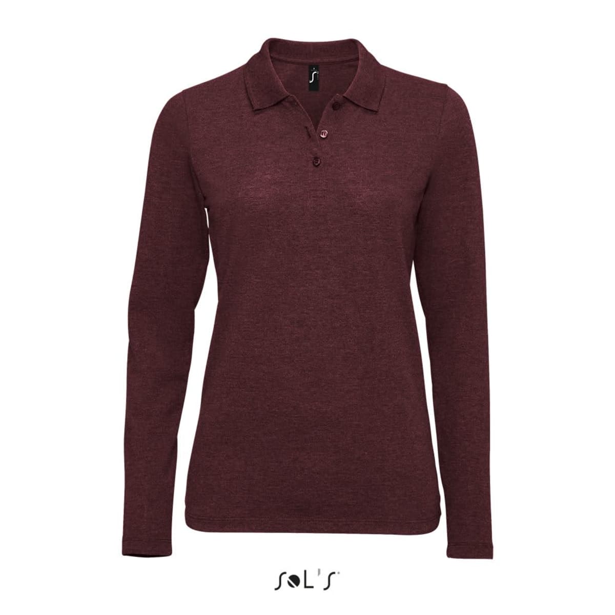 Polo shirt women's long sleeve 100% cotton Pique PERFECT