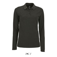 Polo shirt women's long sleeve 100% cotton Pique PERFECT