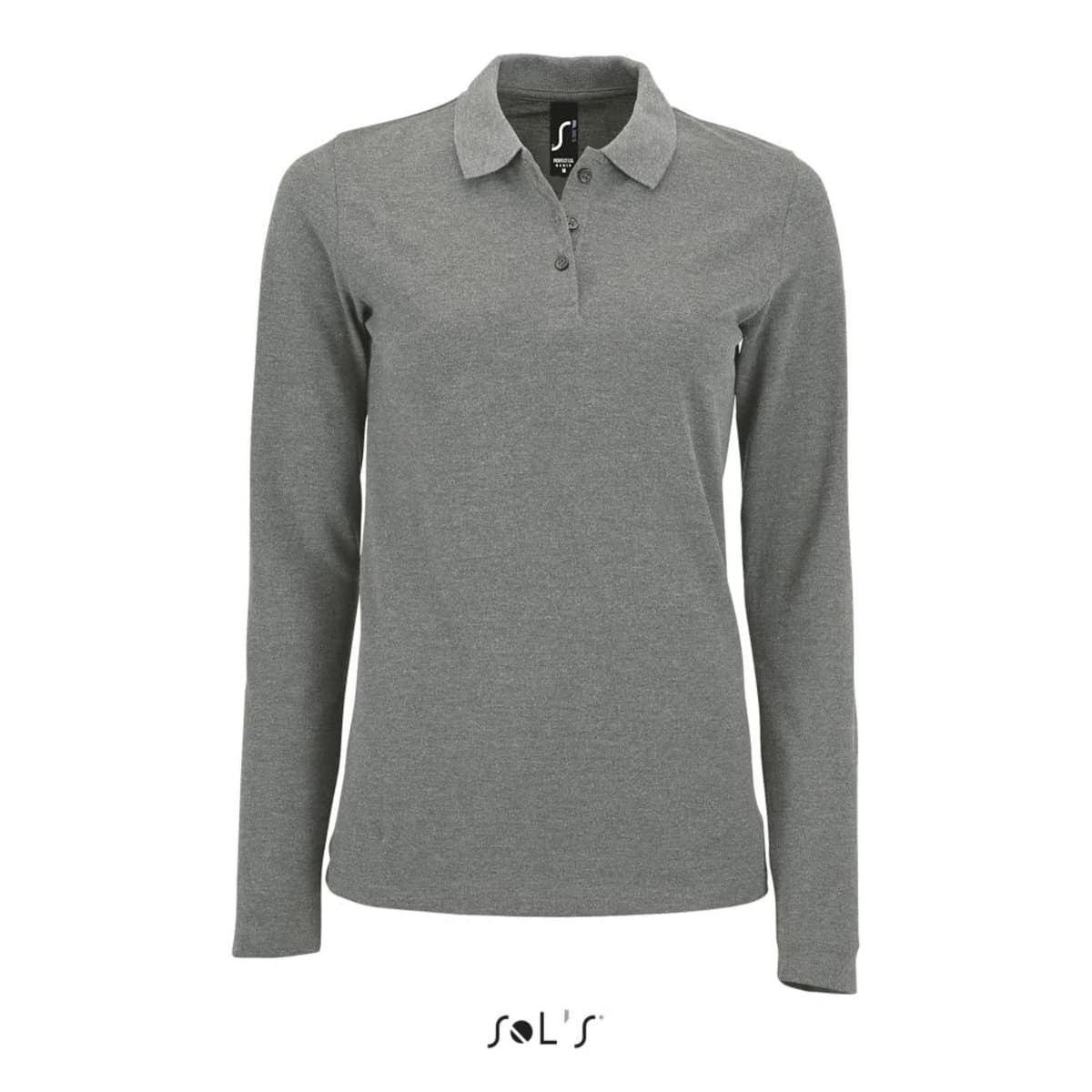 Polo shirt women's long sleeve 100% cotton Pique PERFECT