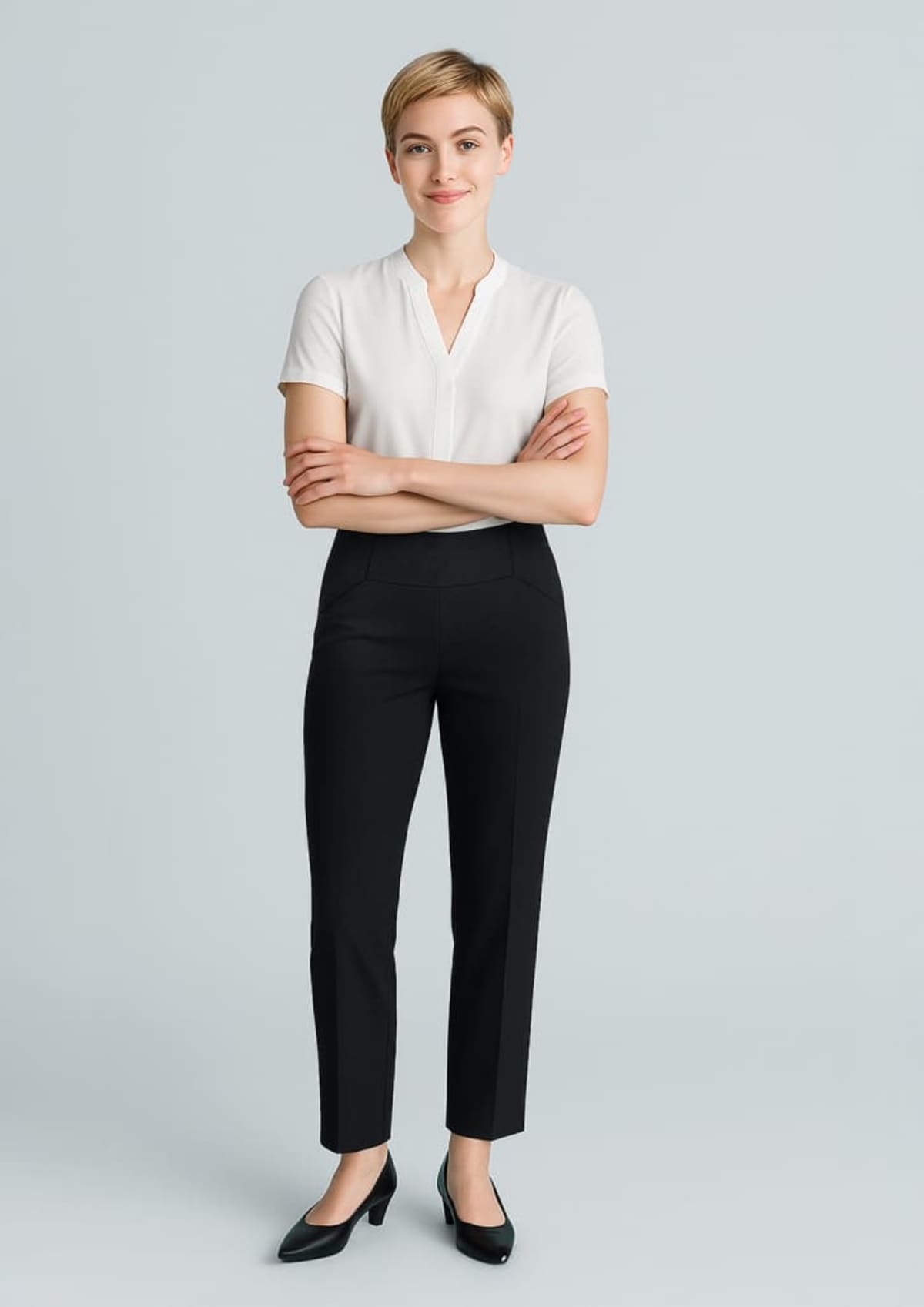 Womens Cool Stretch Bandless Slim Leg Pant