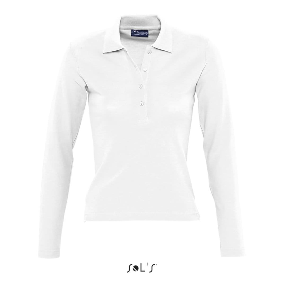 Polo shirt women's long sleeve 100% combed ring spun cotton PODIUM