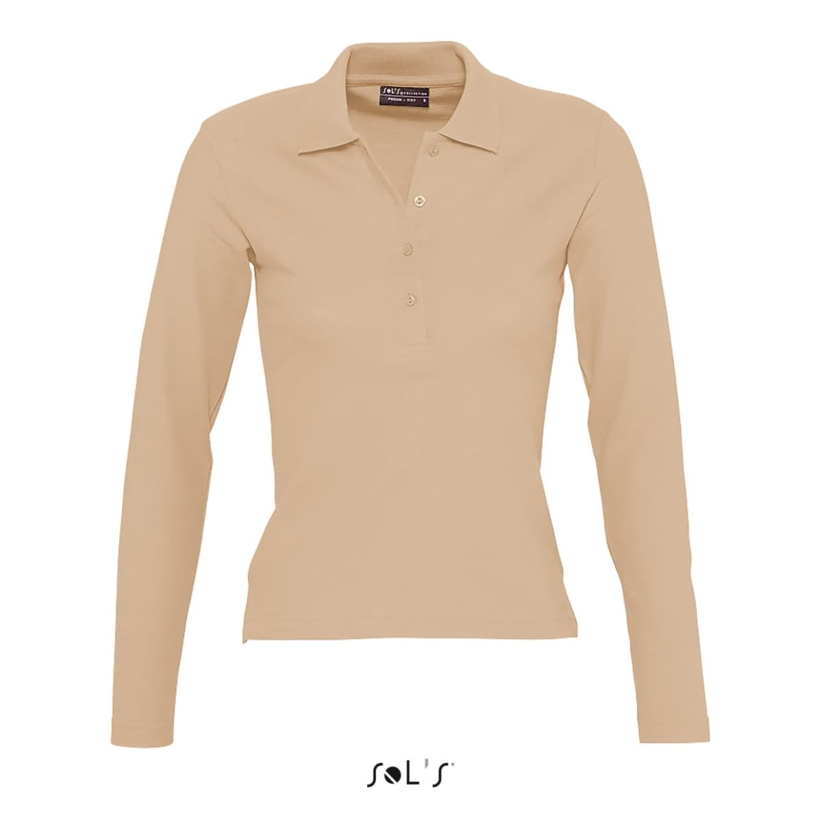 Polo shirt women's long sleeve 100% combed ring spun cotton PODIUM
