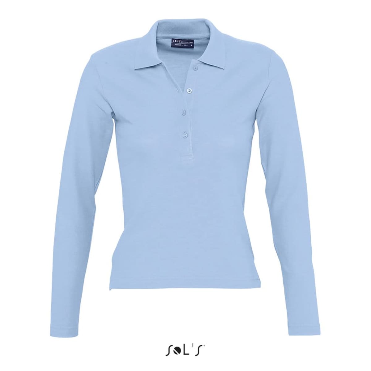 Polo shirt women's long sleeve 100% combed ring spun cotton PODIUM