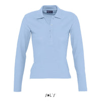 Polo shirt women's long sleeve 100% combed ring spun cotton PODIUM