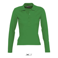 Polo shirt women's long sleeve 100% combed ring spun cotton PODIUM