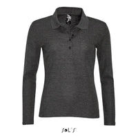 Polo shirt women's long sleeve 100% combed ring spun cotton PODIUM