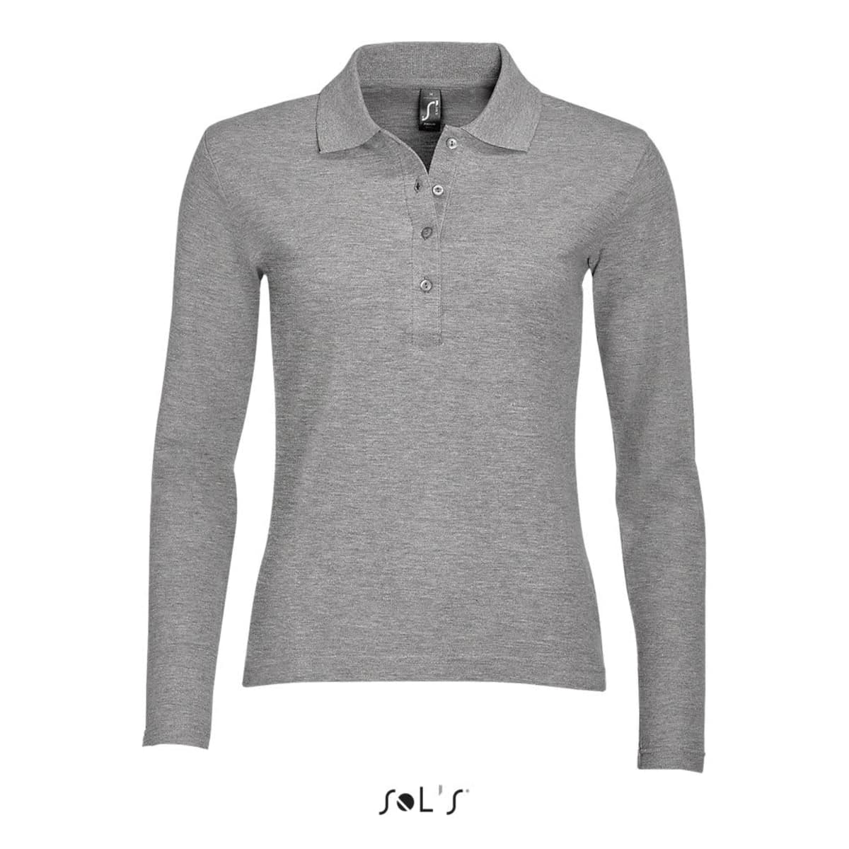 Polo shirt women's long sleeve 100% combed ring spun cotton PODIUM