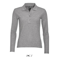 Polo shirt women's long sleeve 100% combed ring spun cotton PODIUM