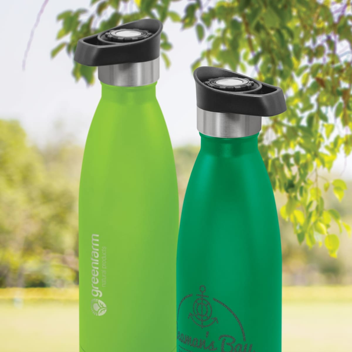 Mirage Powder Coated Vacuum Bottle - Push Button Lid