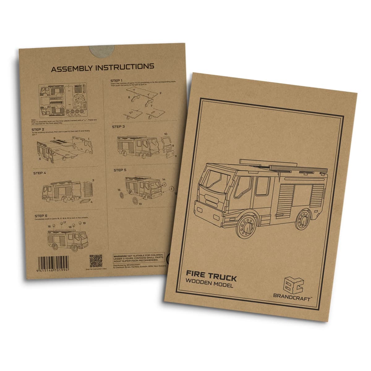 BRANDCRAFT Fire Truck Wooden Model