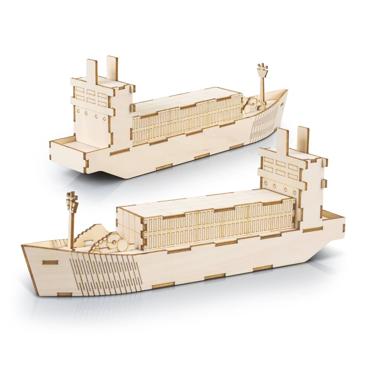 BRANDCRAFT Cargo Ship Wooden Model