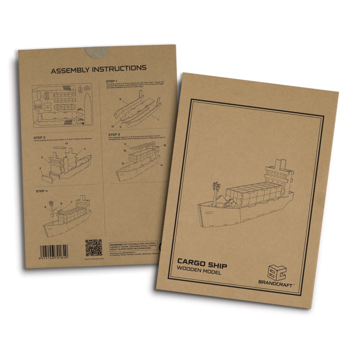 BRANDCRAFT Cargo Ship Wooden Model