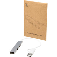 Alkaid 4-Port Recycled Aluminium USB-A & Type-C Hub w/ Dual Input