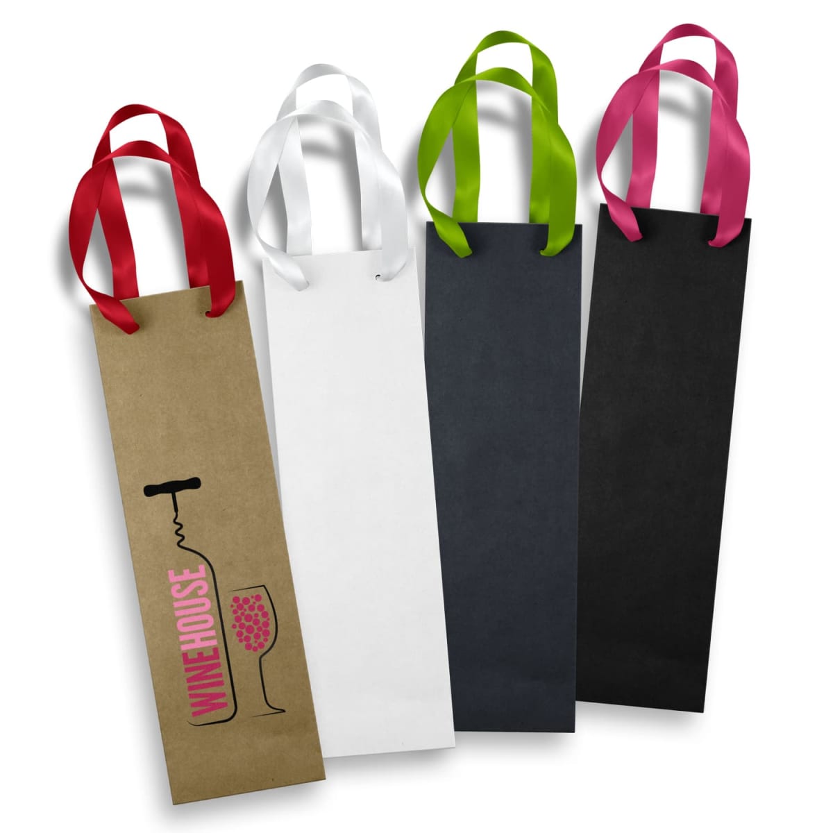 Wine Ribbon Handle Paper Bag