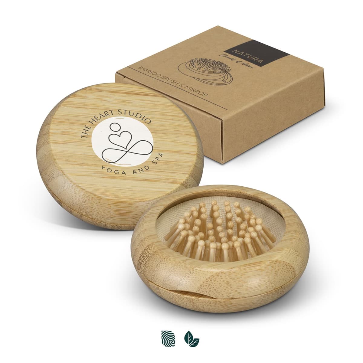 NATURA Bamboo Brush and Mirror