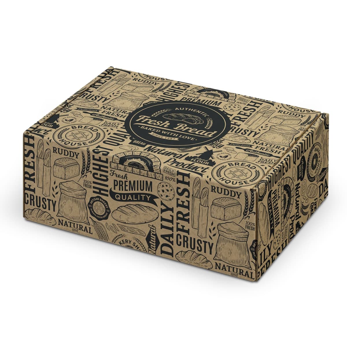 Die Cut Box w Locking Lid - 225x167x83mm - Digital