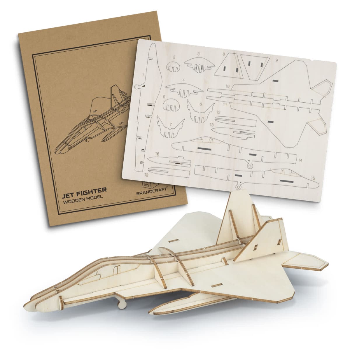 BRANDCRAFT Jet Fighter Wooden Model