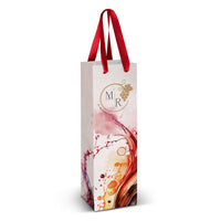 Wine Ribbon Handle Paper Bag - Full Colour